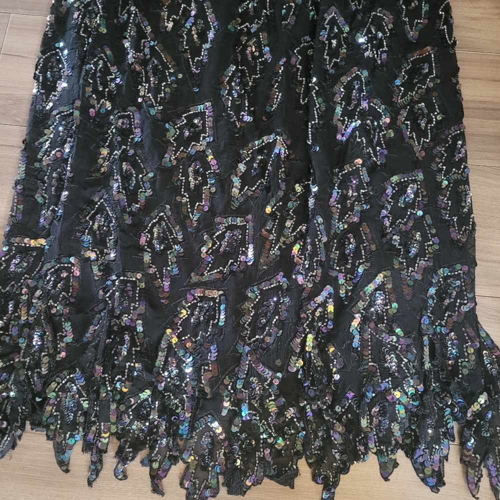 Vintage Oil Slick Beaded Sequin Skirt